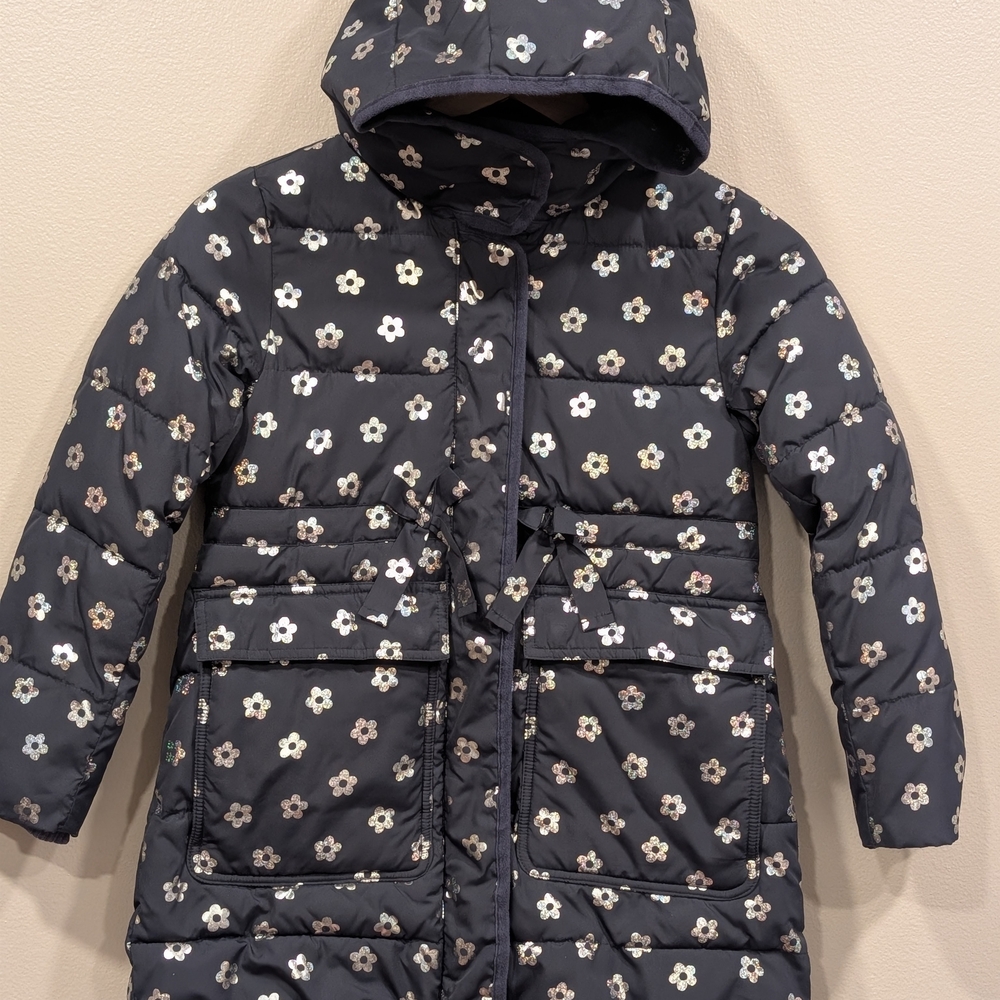 Crewcuts Girl Floral Long Puffer Coat
